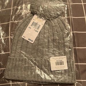 NWT Michael Kors gray beanie with Pom